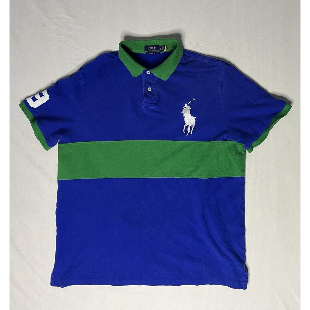 Ralph Lauren Big Pony Polo Shirt Men's Size XL Color Block Short Sleeve Classic